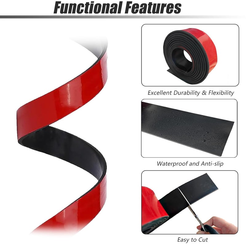 SUCOHANS Adhesive Rubber Strips with Adhesive Backing 1/8(.125)" Thick x 1" Wide x 20' Long, Neoprene Rubber Adhesive Strip for Sealing Supports Protection Gaskets - Image 4